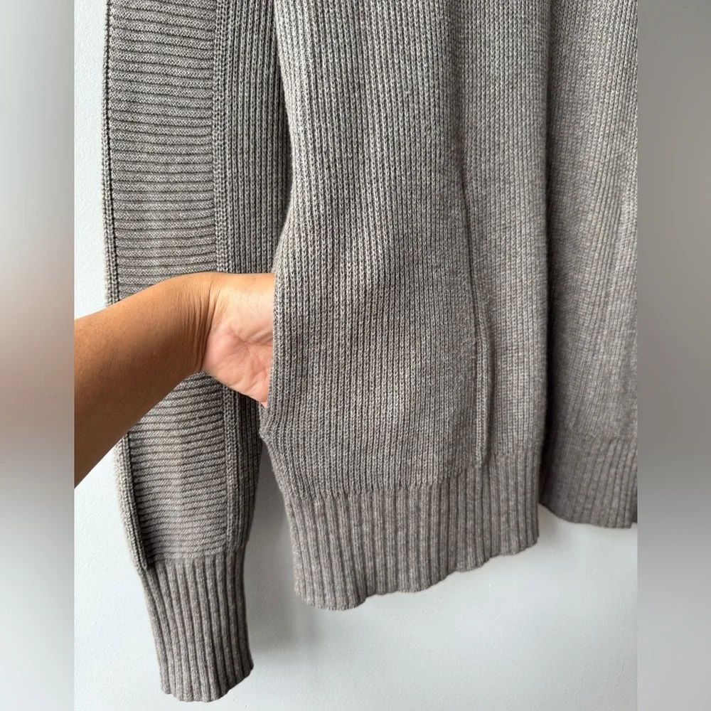 Lululemon Cozy Calling Turtleneck Knit Sweater Heathered Taupe Gray Pima Cotton